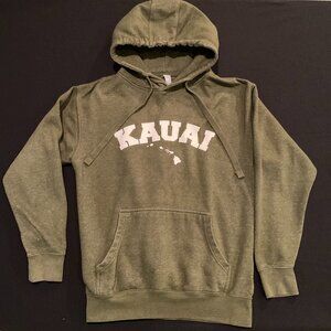 Kauai Hawaii Island Green Hoodie Mens Size Medium